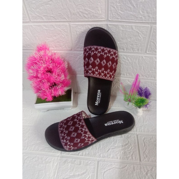 SANDAL WANITA SELOP RAJUT import/sandal kekinian(free sovenir centong plastik nasi)