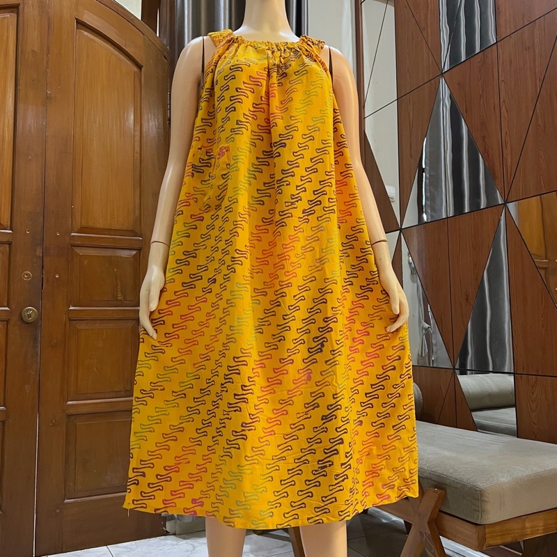 NTSY/ Daster Gondil Batik Kutung Karet Size Jumbo Cap Solo Daster Karet Dada Tanpa Lengan LD 145