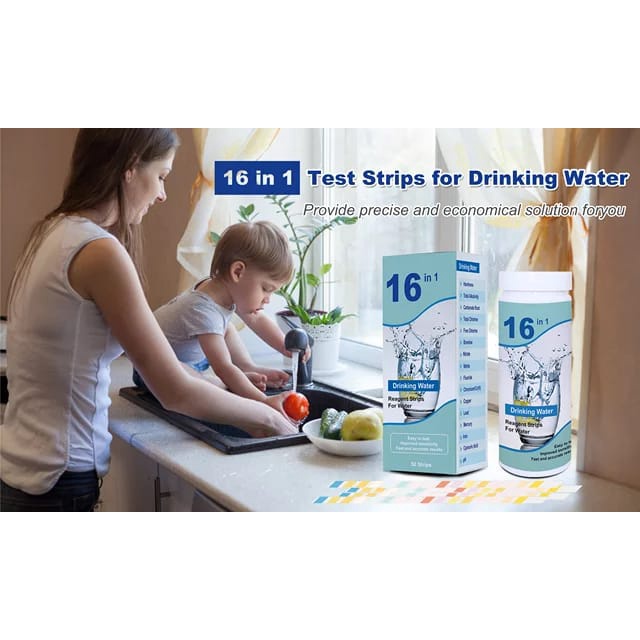50pcs Strip Alat Uji Cek Tes Kualitas Air Minum 16 In 1 Tes Water Test
