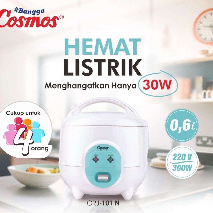 COSMOS Magic Com 0,6 Liter / Rice Cooker Mini Non Stick CRJ 101 N - Garansi Resmi 1 Tahun