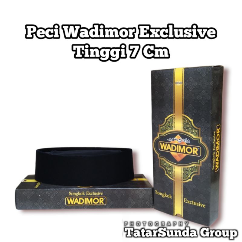 Songkok Wadimor Peci Pendek Ukuran  Dewasa & Anak Tinggi 7 Cm Hitam Polos AC