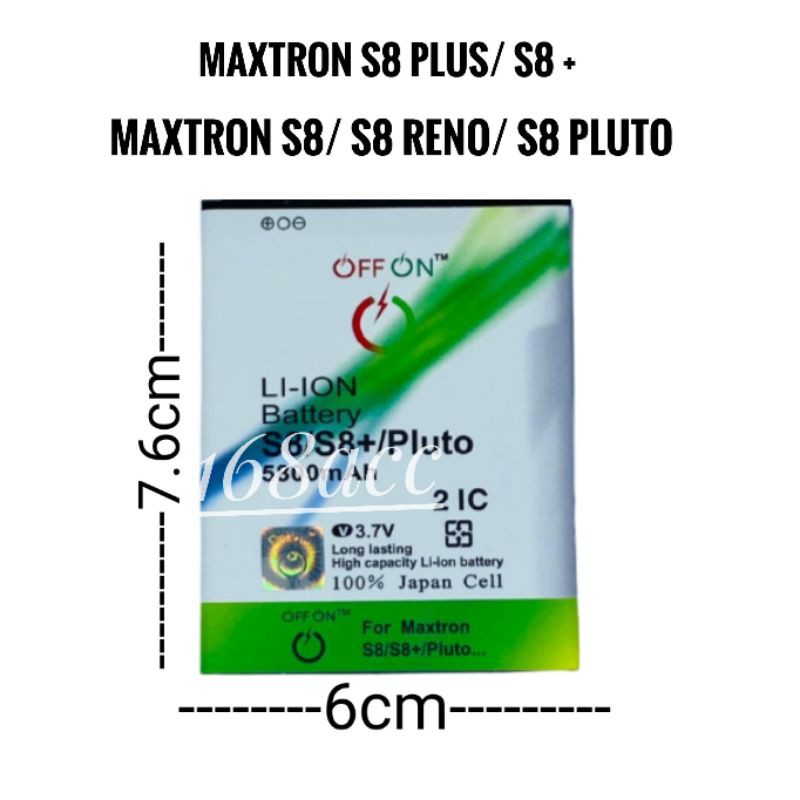 Baterai Batere Double IC Hp Maxtron S8 S8Plus Pluto Rainbow S8+ S8 Reno Batre Maxtron S8 Pro