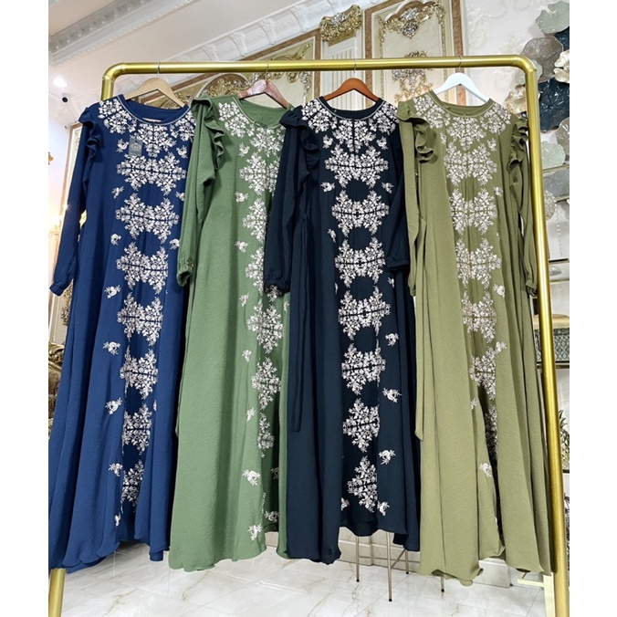 NAIRA DRESS BORDIR MAROKO / GAMIS BORDIR AIRFLOW DIAMOND CRINGKEL