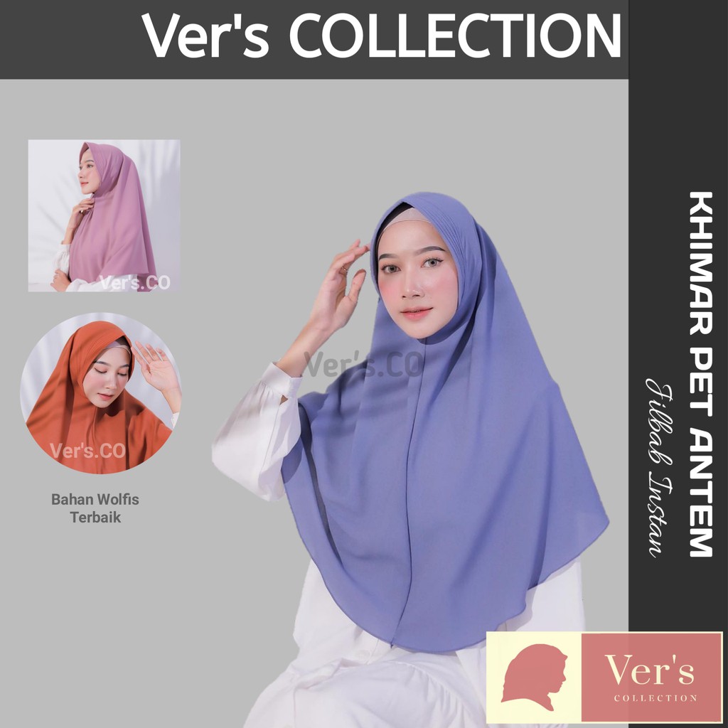 Jilbab Instan Khimar Pet Antem Bahan Wolfis Grade A / Hijab Instan Wolfis / jilbab Simpel Pet Antem