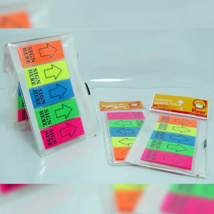 

Ay00! Memo Stick It Post It Note Warna Warni Panah Sign Here PRONTO Top