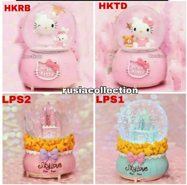 Snowball musik nyala JUMBO waterball globe kotak musik musicbox unicorn AH