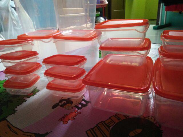 1.tempat Makanan,kotak Makan Set 17 Pcs Warna Orange,lunch Box .