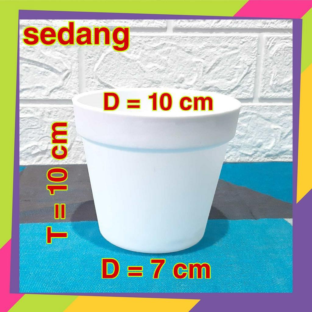 1154D / Pot bunga plastik bulat putih / Pot bunga tanaman Artificial