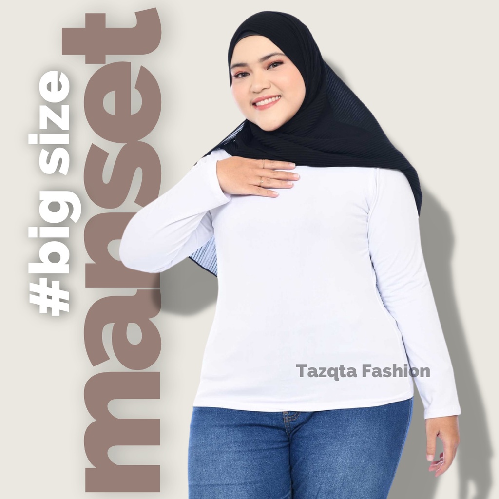 Baju kaos Manset Polos Wanita Jumbo
