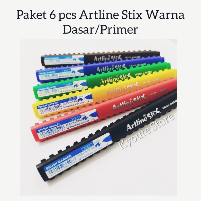 

Produk Unggulan Paket 6 Pcs Artline Stix Brush Pen Set Primer Lettering Kaligrafi Trendi