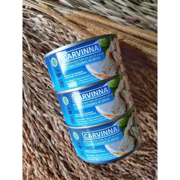 TUNA KALENG HIGH QUALITY CARVINNA BRINE (DALAM AIR GARAM)