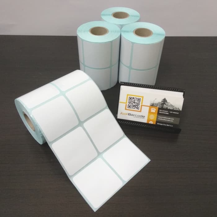

LABEL STICKER BARANG KOTAK PERSEGI Uk. 45 X 45 mm - 45x45mm SEMICOATED