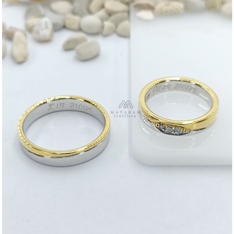 Cincin Kawin Palladium 5% & Emas Putih 5% - Bisa Request Model Cincin - Cincin Tunangan Cincin Nikah