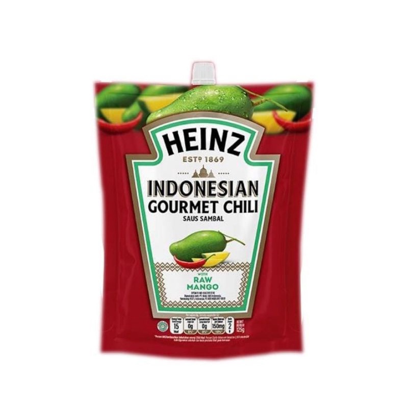 

HEINZ Indonesian Gourmet Chili Saus Sambal with Raw Mango Pouch 125 g