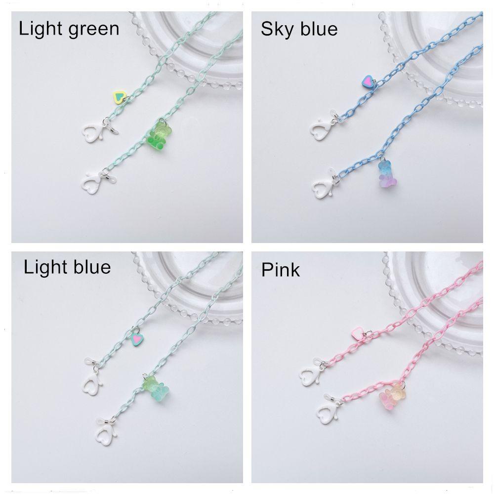 Lily Rantai Kacamata Warna Jelly Beruang Lanyard Cord Kalung Tali Leher Akrilik Penahan Kacamata