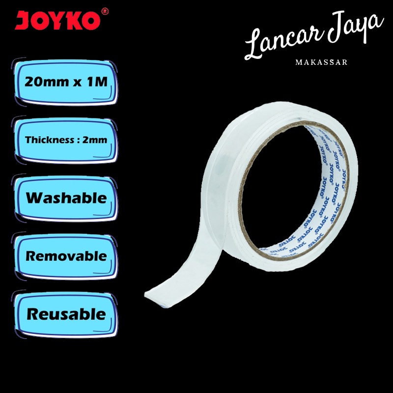 

Nano Double Sided Tape Pita Perekat Dua Sisi Joyko NDST-A01-20 20mmx1M