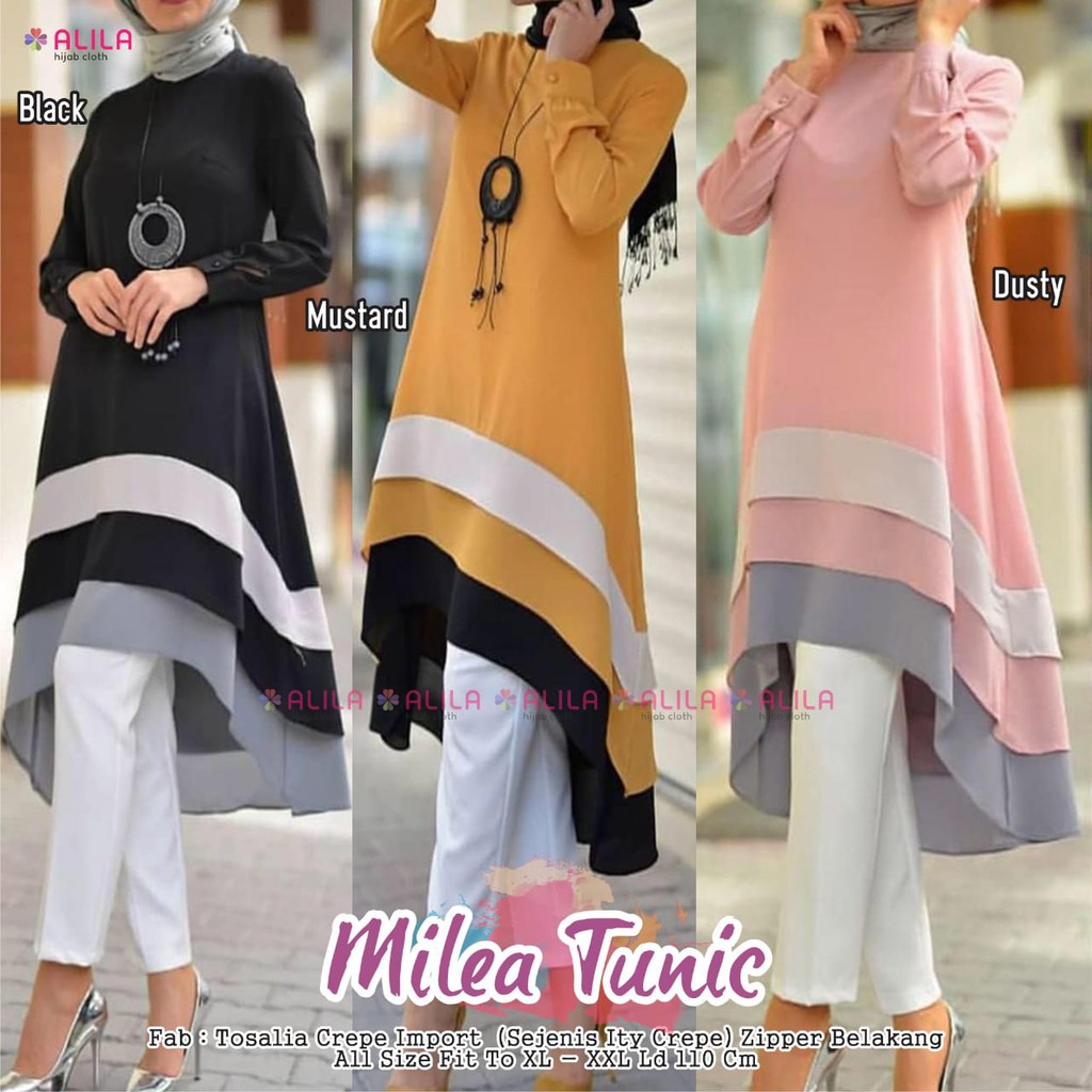 OK - NEW PRODUCT MILEA TUNIK ORI BY ALILA  TUNIK WANITA TERBARU  TUNIK BAHAN IMPORT  TUNIK