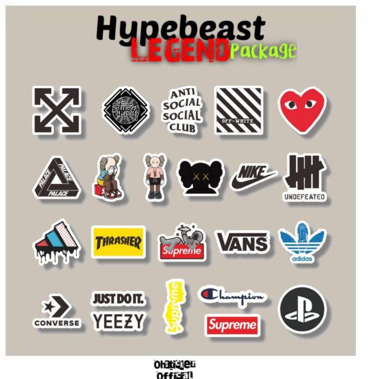 

hiyr STICKER AESTHETIC BRAND SERIES HYPEBEAST LEGEND STIKER CASE HANDPHONE LAPTOP TUMBLR WALL STICKER Original Product