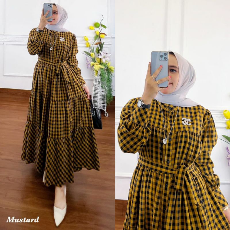 Readyy midi dress viona salurBhn katun linen import lembutLd 110cm/pb 130cm
Busui friendly
Freee bel