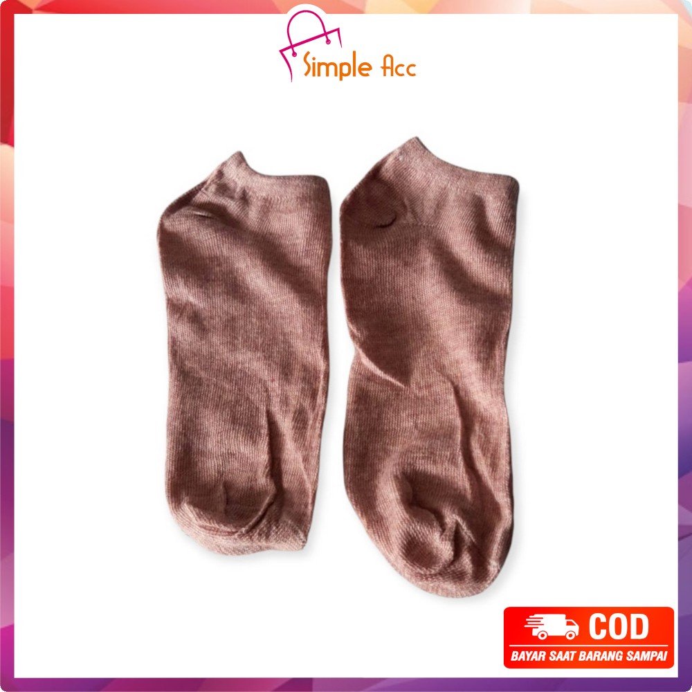 ~COD~ DO-P59 Kaos Kaki Semata Kaki Polos / Kaus Kaki Wanita / Kaos Kaki Ankle Dewasa / Short Socks-COKLATMUDA