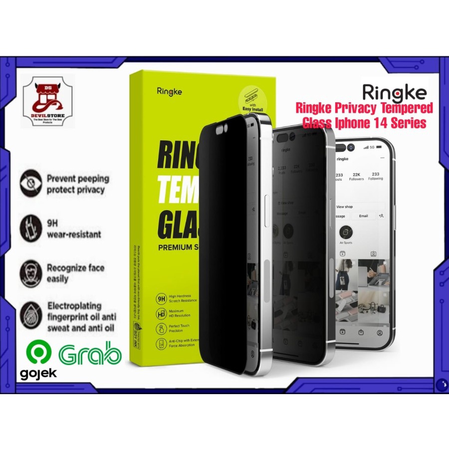 Ringke Privacy Tempered Glass Iphone 14 Pro Max / Pro / Iphone 14 Plus