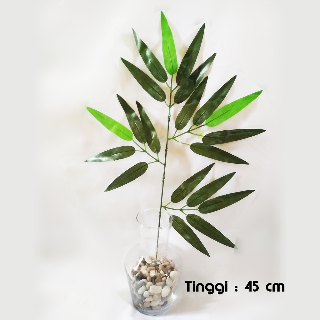 Daun Bambu Artifisial Bunga Plastik Imitasi Palsu Sintetis-1