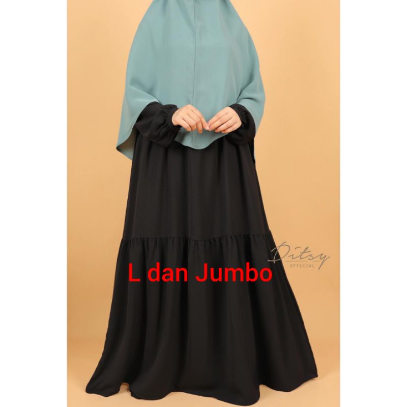 Lelia Mz Marzan Black Nightgown Jumbo Ditsy Marzan Anti UV by Sultan Februari 2022