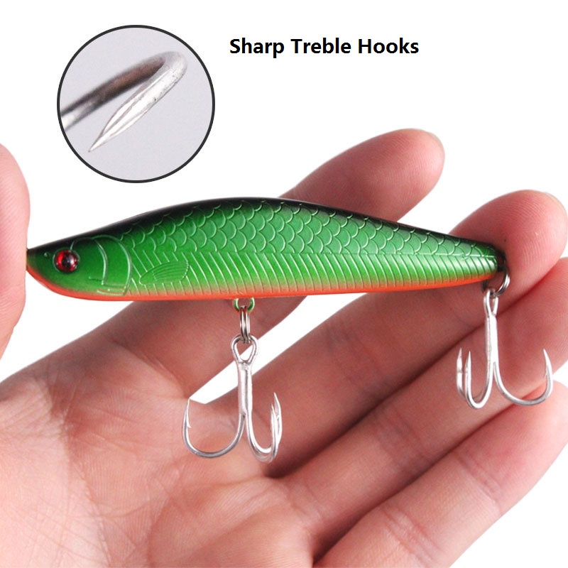 1Pc Umpan Pancing Minnow Fishing Lure Bentuk Pensil 8.5cm 12g Dengan Kait Tajam Untuk Memancing Ikan Mas