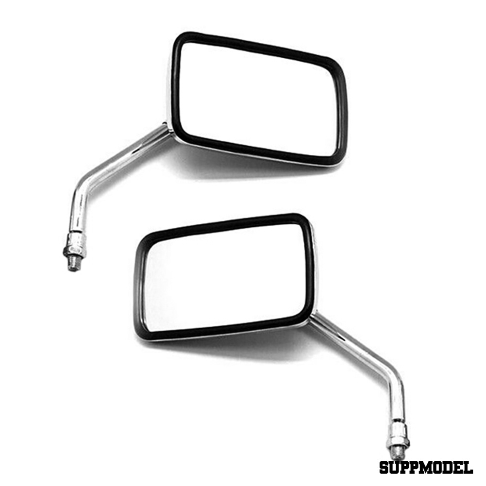 SPM 2Pcs 10mm Universal Rectangle Shaped Motorcycle Handlebar Rear View Side Mirrors