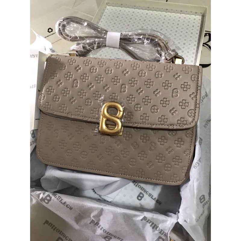 BUTTONSCARVES AUDREY MONOGRAM TAUPE