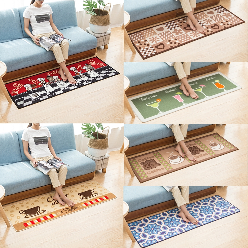  Dapur  tikar Penyerap air non Slip pola geometris pintu  