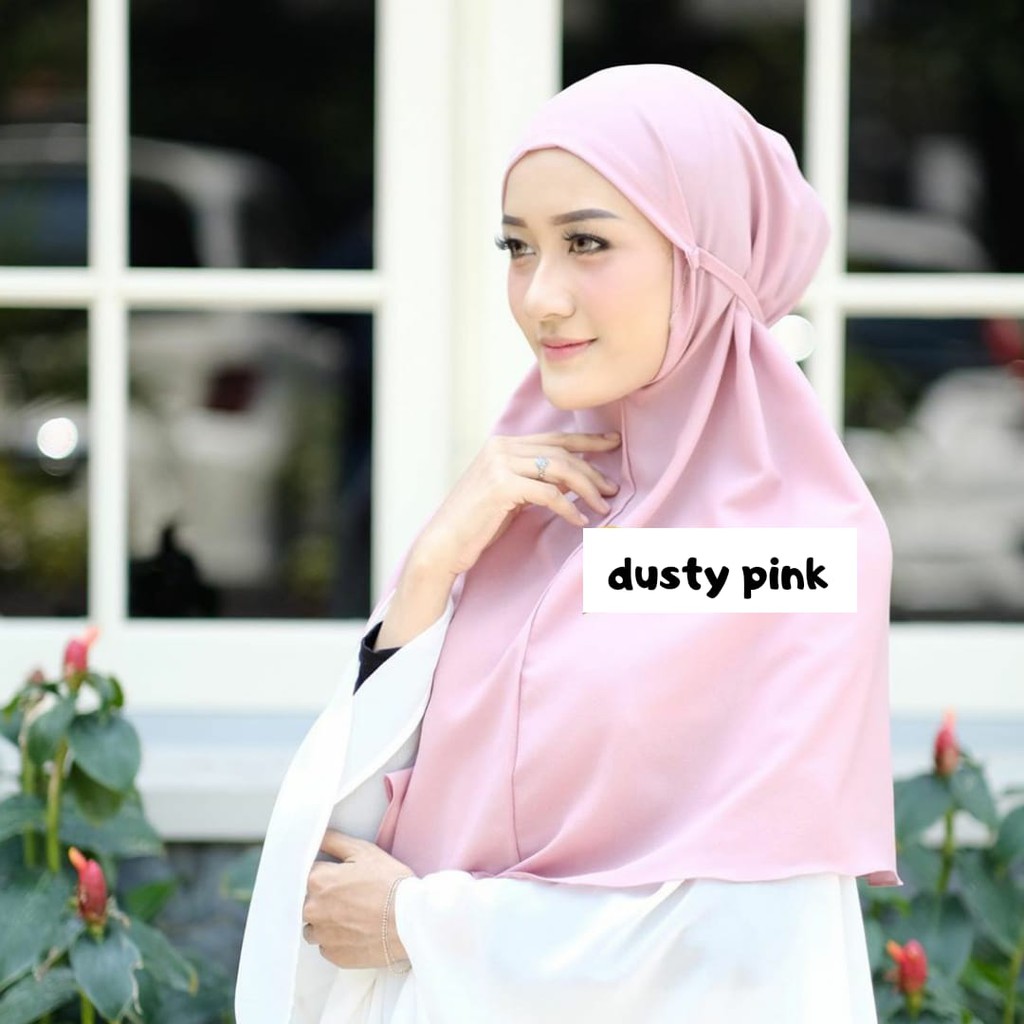 jilbab instant tali belakang non pet diamond crepe premium