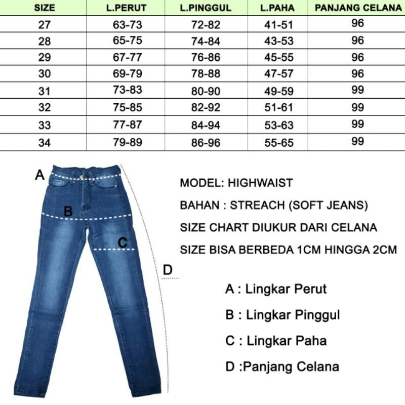 celana panjang highwaist softjeans stretch variasi tulang depan kualitas super