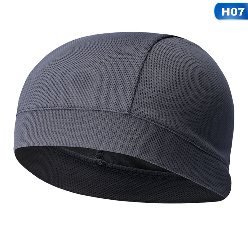 Absorb Sweat Breathable Elastic Riding Skull Cap Solid Color Outdoor Sport Quick-Dry Cycling Cap