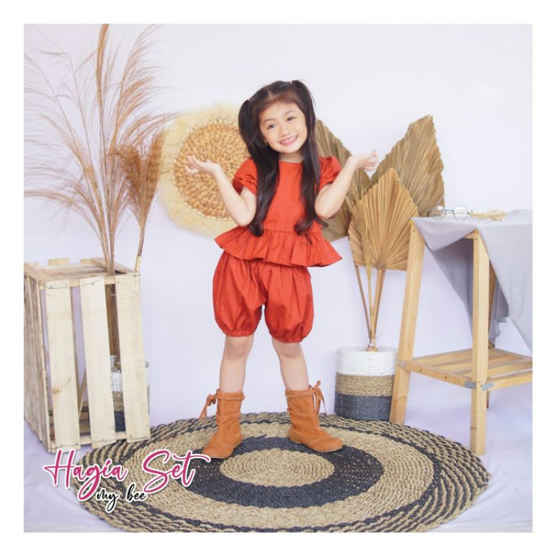 SET HAGIA SET PEPLUM ANAK SETELAN ANAK PEREMPUAN SETELAN BAYI MURAH