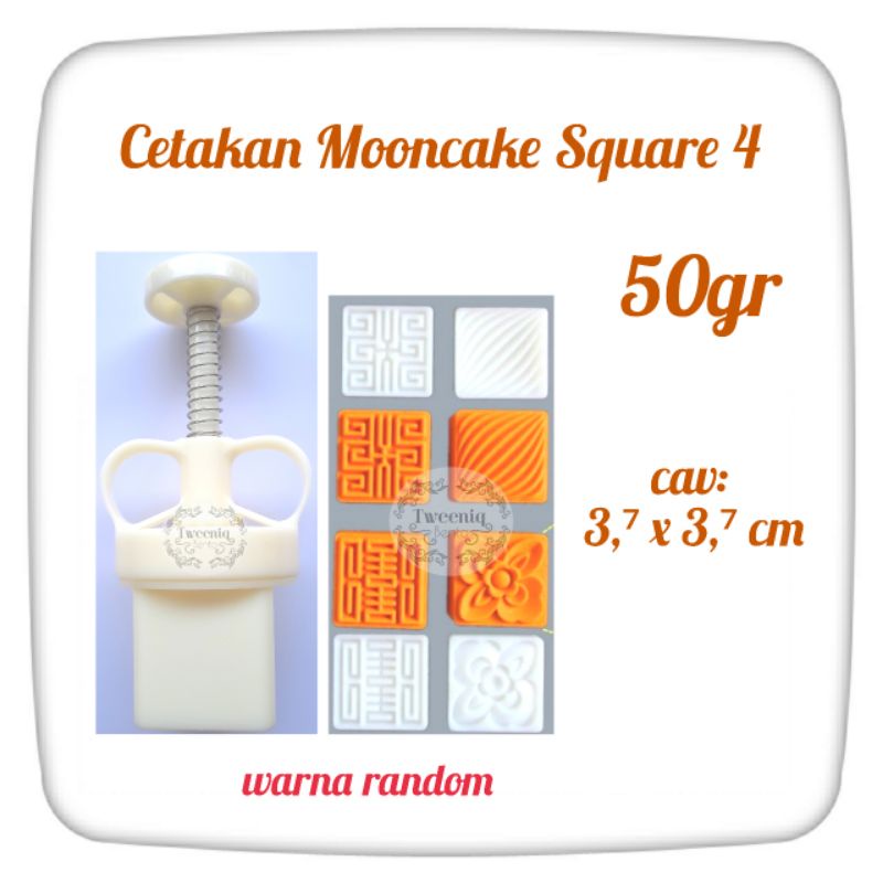 cetakan mooncake Square 4 kue bulan nastar taiwan persegi kotak 50 gr