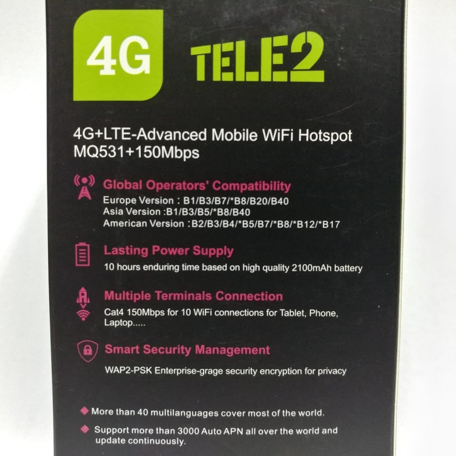 Mifi Modem Wifi 4G MQ531 UNLOCK ALL GSM