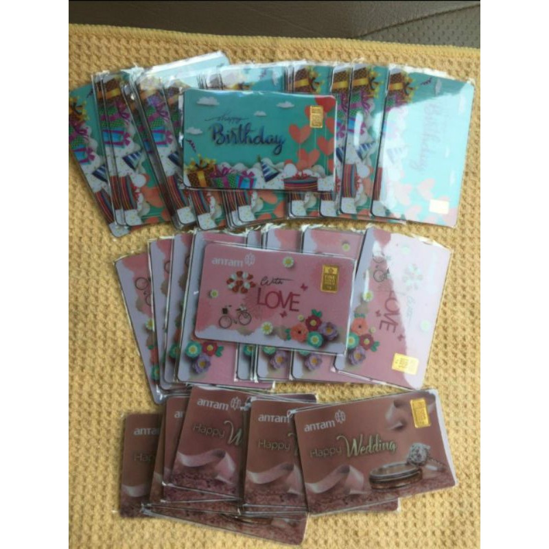 LM Antam Gift Series 0,5gr & 1gr - happy birthday, weeding, love, anniversary, selamat