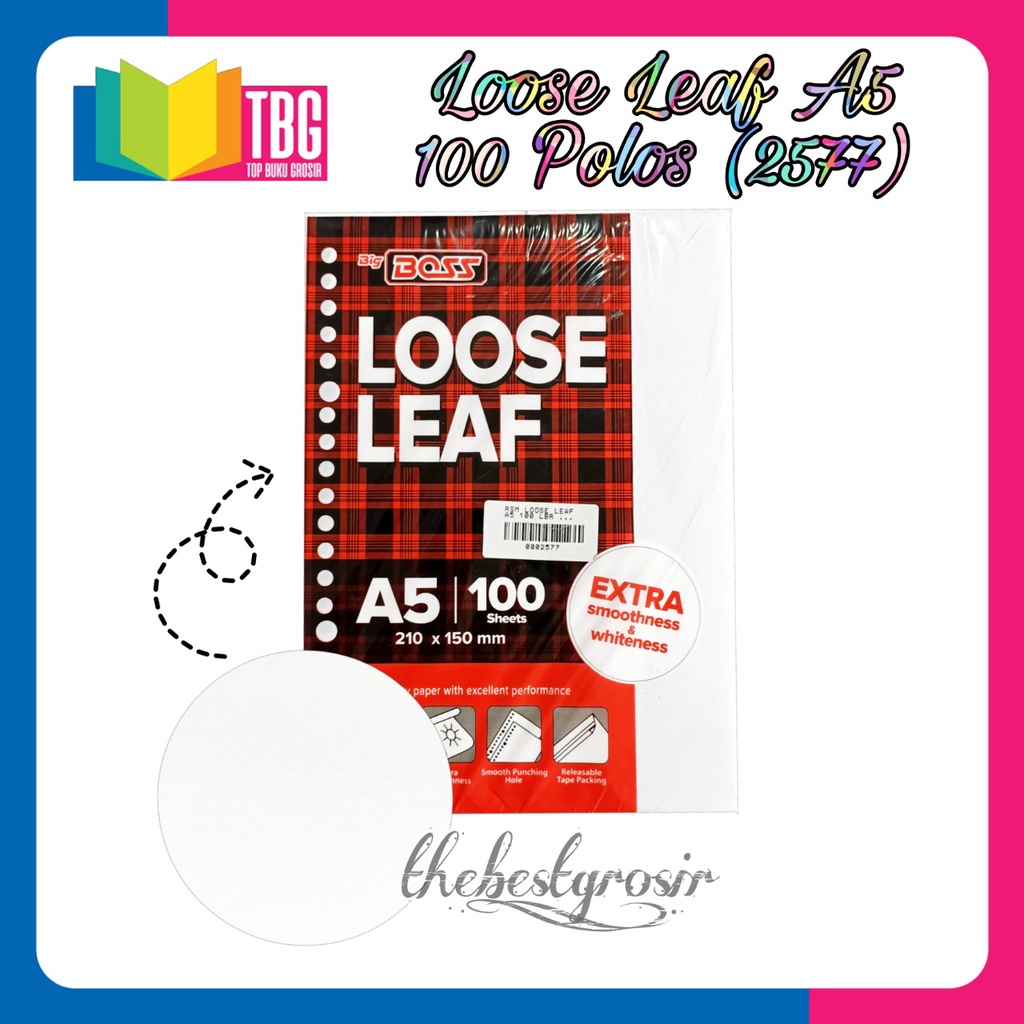 

1 PACK LOOSE LEAF A5 100 LEMBAR POLOS BIG BOSS / REFILL BINDER (R-2577)