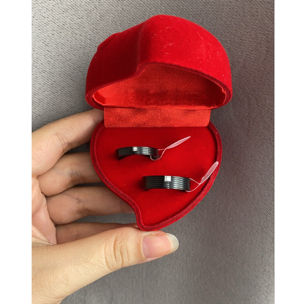 [SALE] Cincin Couple / Tunangan / Nikah / Pasangan / Titanium Cocok untuk hadiah C083 Hitam