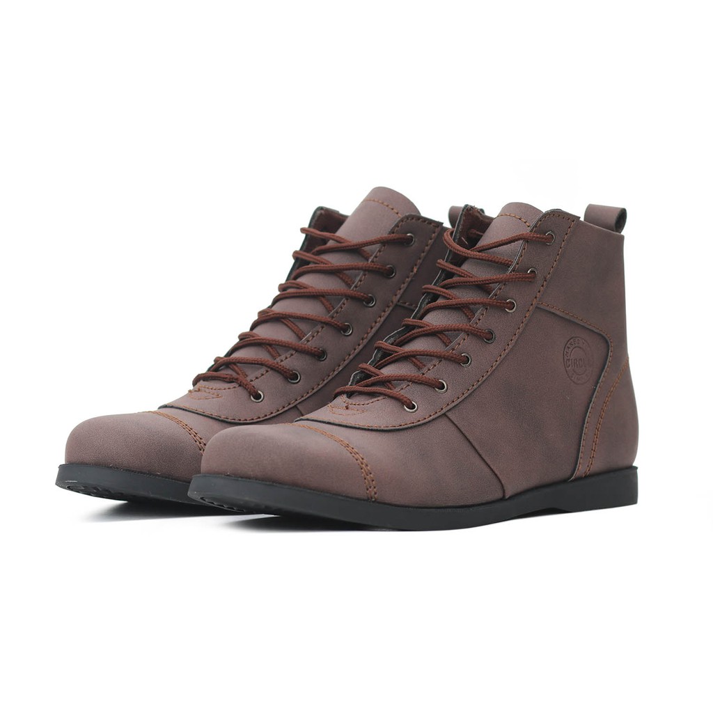 Sepatu Pria Boots Circle Falnker Black, Brown & Tan