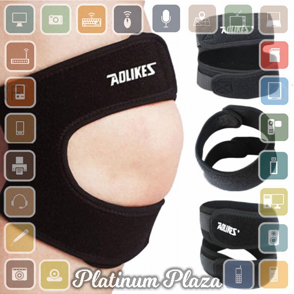 AOLIKES Pelindung Lutut Olahraga Fitness Knee Support Brace Guard - A-7130 - Black`2PG59B-