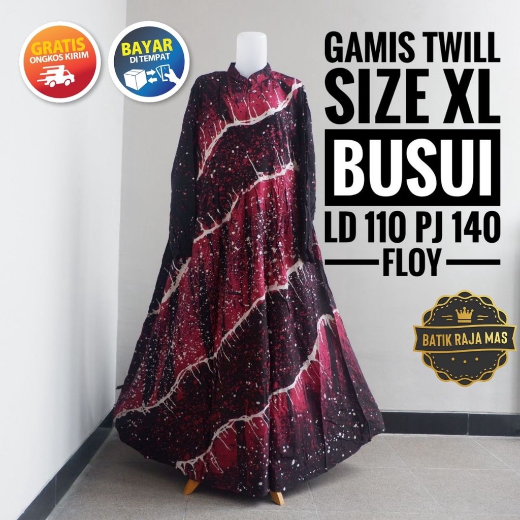 Gamis Dress Orang Tua Wanita Dewasa Kekinian Syari Lebaran Busui Friendly Resleting Depan Twill Ori 