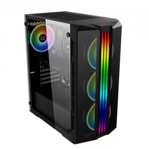 PC CASE GAMING XigmaTek include 4 Fan RGB Triple X - Casing Komputer ATX Tower