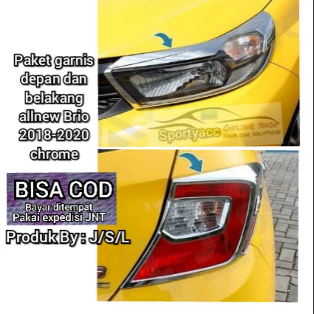 Garnis depan dan belakang allnew Brio 2018-2020 chrome jsl