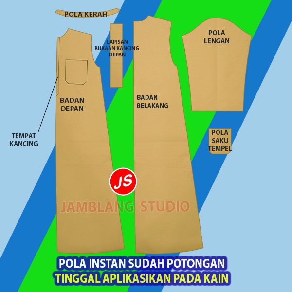 Pola Instan Gamis Jubah  Anak Laki-Laki [Pola Baju Jamblang Studio]-1