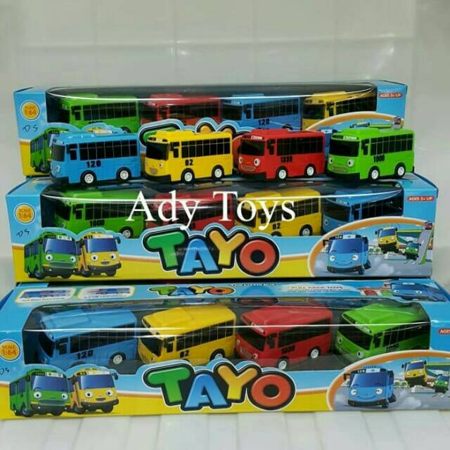 4PCS/SET THE LITTLE BUS KOREA TAYO GANI ROGI RANI MAINAN ANAK SUPER MURAH