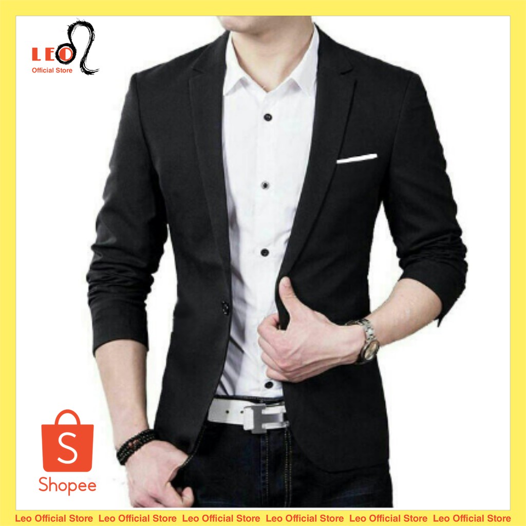 Jaz blazer pria hitam/jaz pria keren/baju atasan cowok/jas almamater murah cocok Buat KOndangan