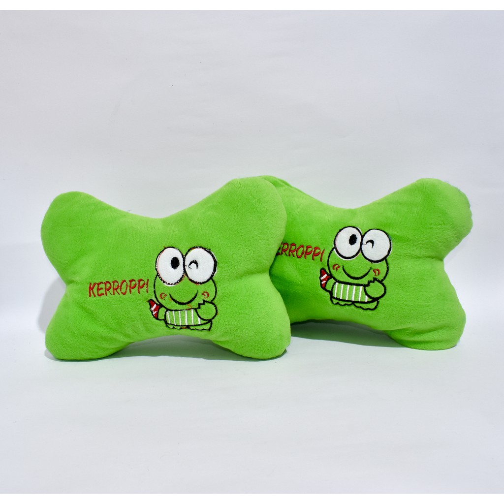 Bantal Mobil 3in1 KERROPPI Hijau Carset Headrest Sandaran Kepala Leher 3 in 1 Keroppi 3 in 1 Green