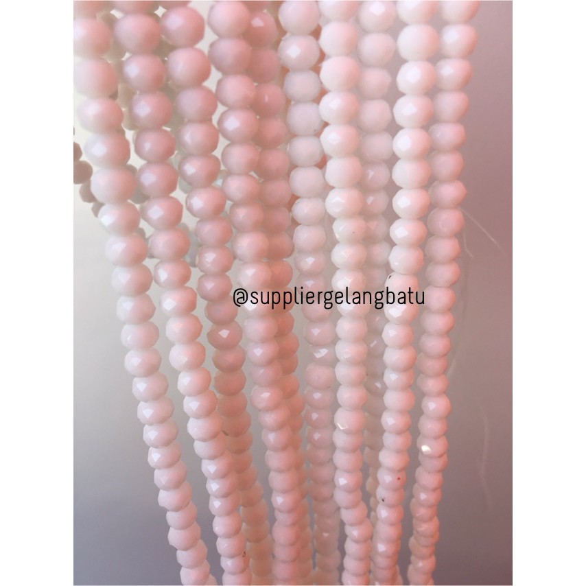 Crystal Ceko Doff 6mm PUTIH SUSU alat bahan beading prakarya kerajinan aksesoris fashion wanita